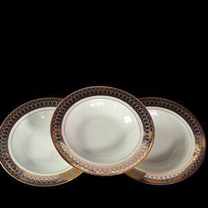 San Marco Royal Gallery Large Rim 9’ Soup Bowls Set of Three